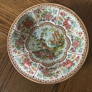 Vintage Daher Decorated Tin Ware Plate Bowl Made in England